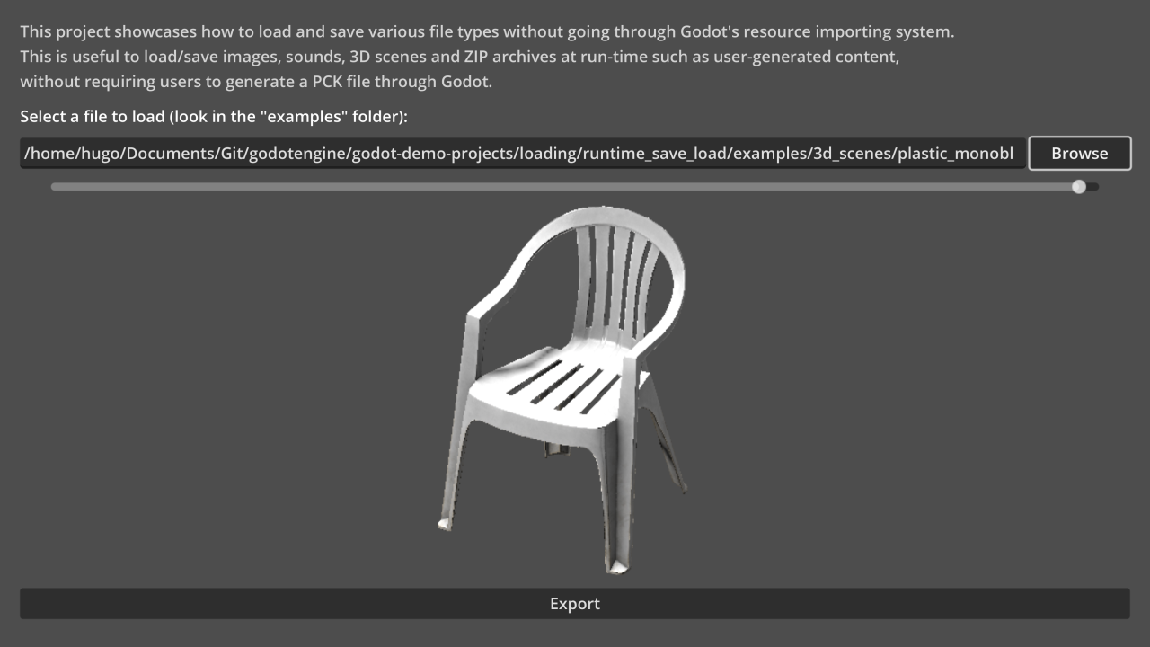 Run-time File Saving and Loading Demo