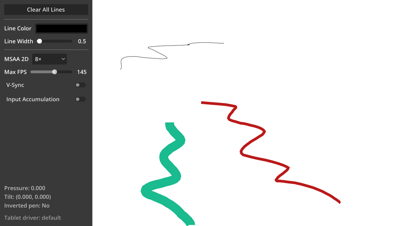 Graphics Tablet Input Demo