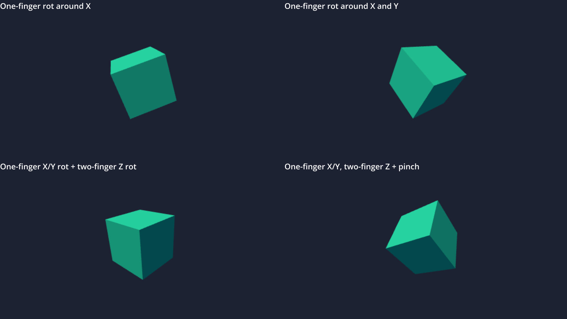 Multitouch Cubes Demo