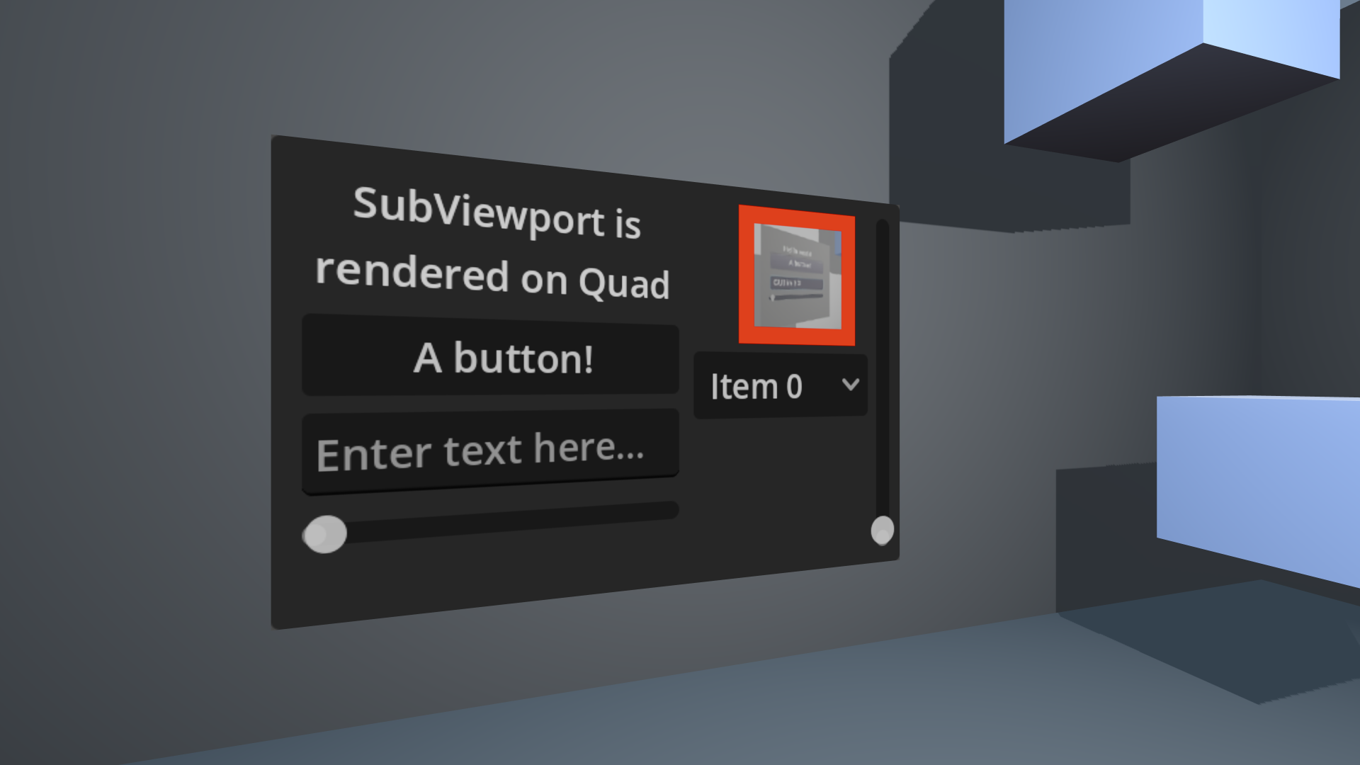 GUI in 3D Demo