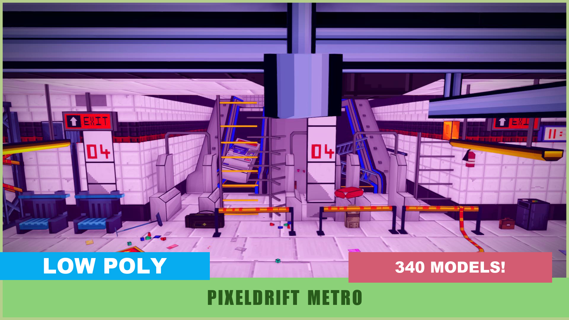PixelDrift Metro - 3D Pixel Art Subway Station for Godot 4