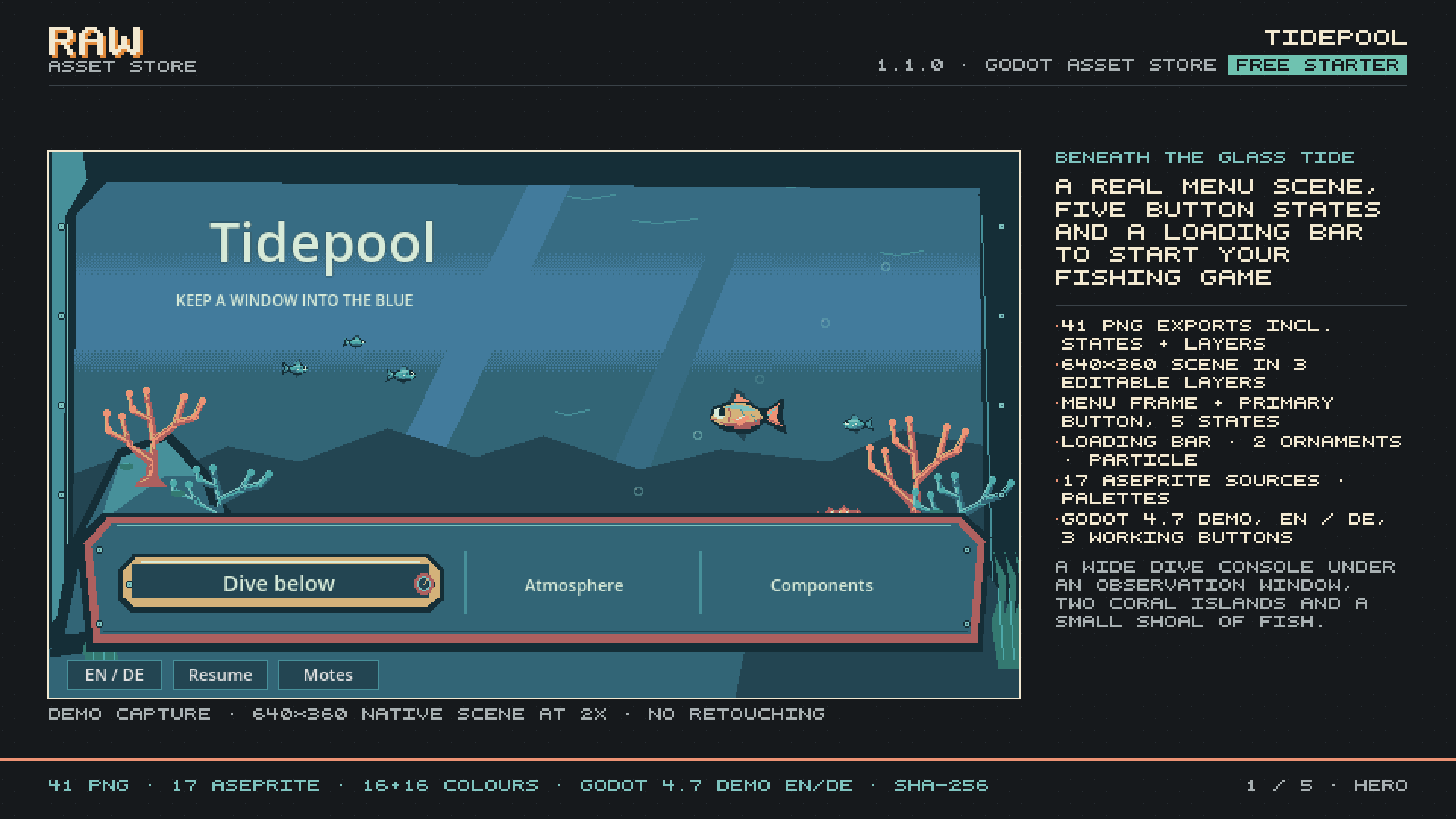 Tidepool – Free Underwater Pixel UI