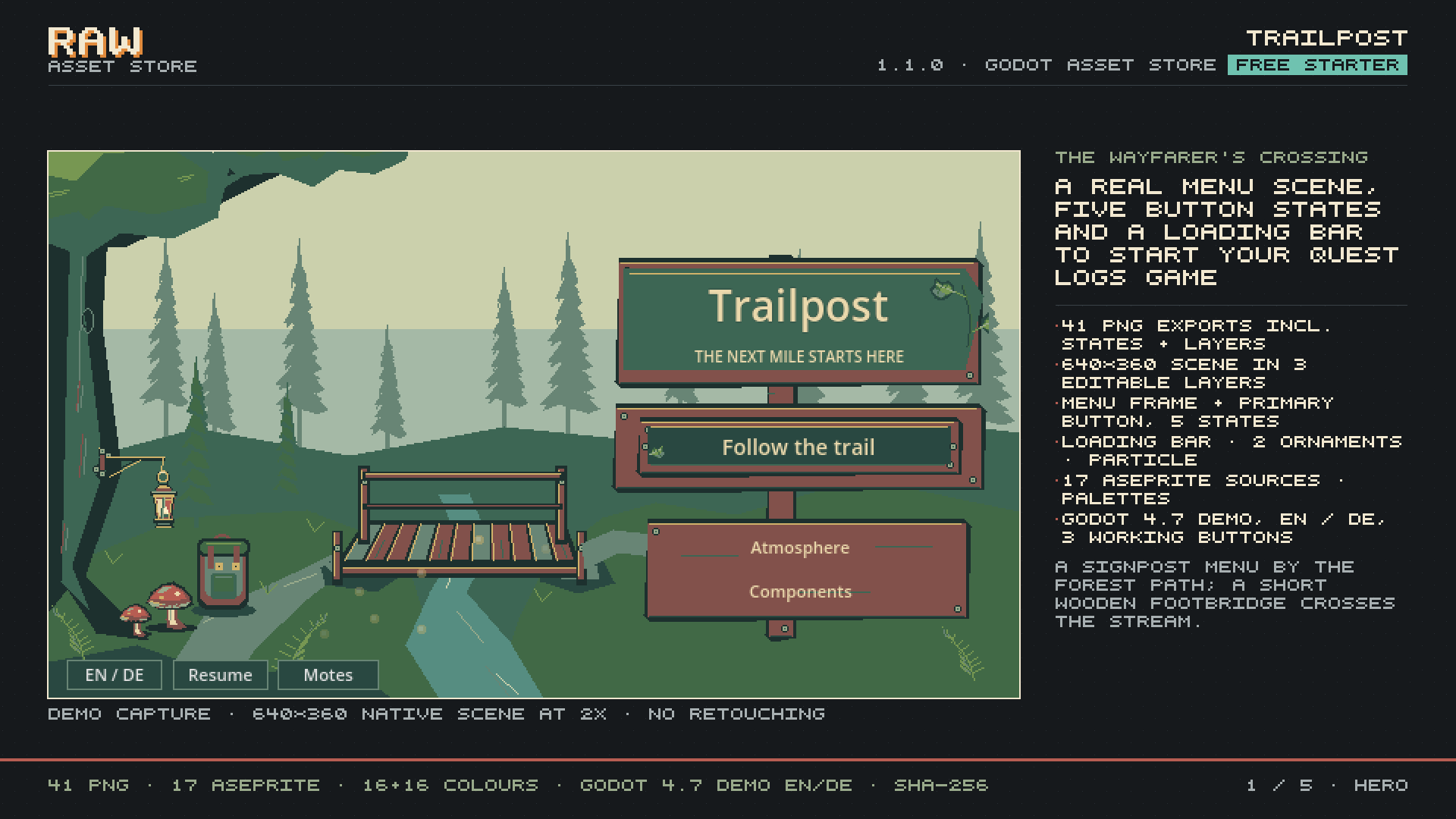 Trailpost – Free Quest Pixel UI