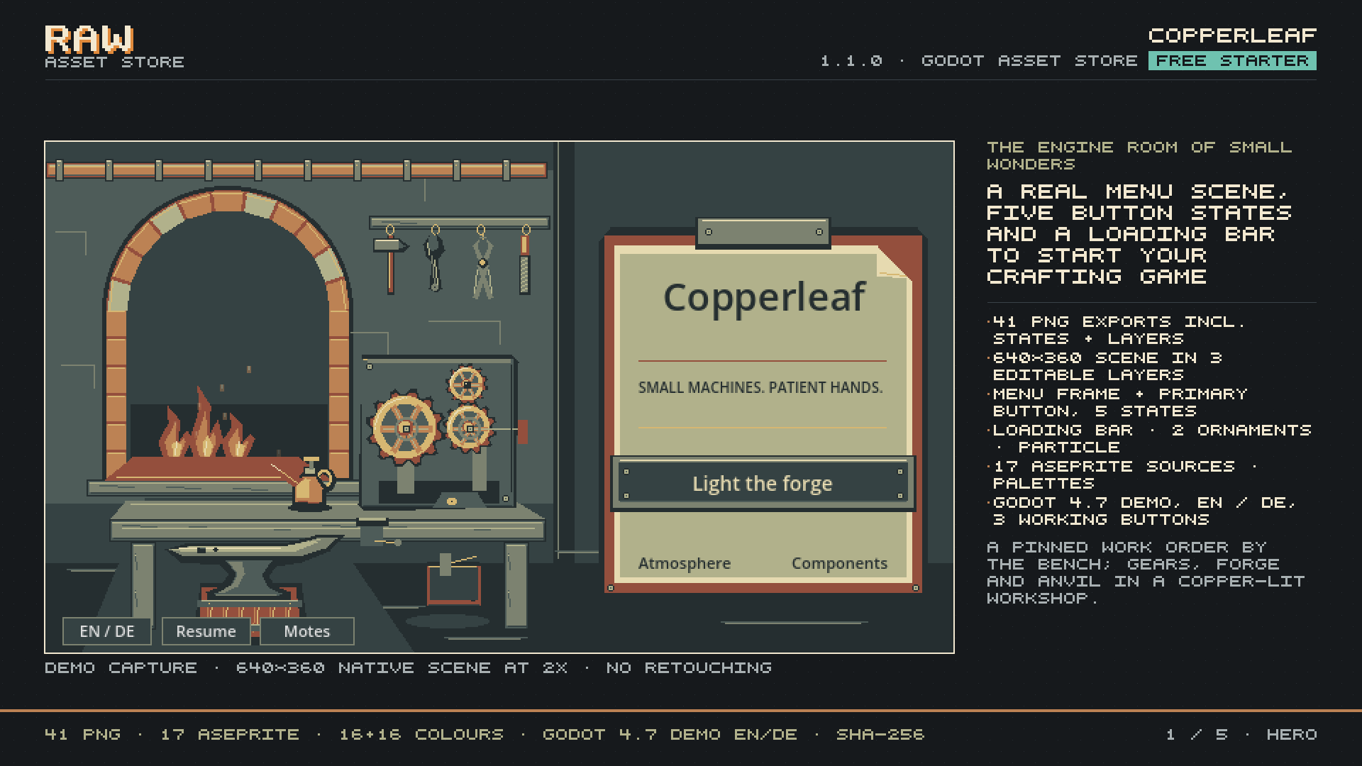 Copperleaf – Free Crafting Pixel UI