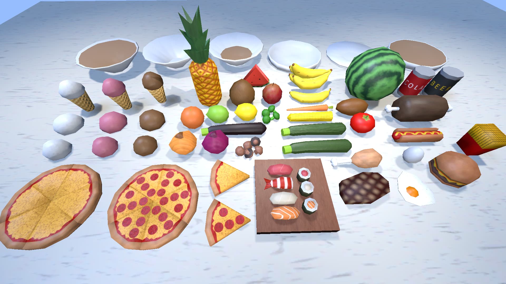 Low Poly Food Asset Pack