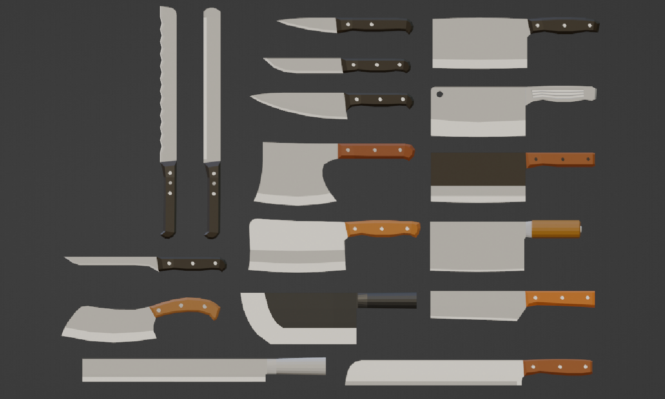 Low Poly Kitchen`s Knife Pack - Free